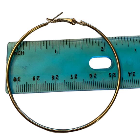 Silver Oversized Hoop Earrings NEW - Picture 4 of 4